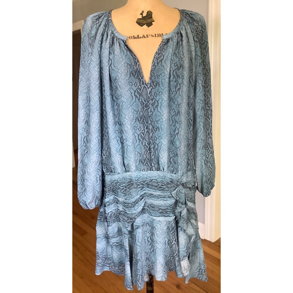 Ramy Brook Jeannie Snake Print Silk Dress 12